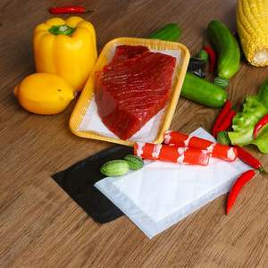 แผ่นดูดซับความชื้นสำหรับถาดอาหาร แผ่นซึมซับแบบมีรูพรุนสำหรับเนื้อสัตว์ ขนาด 160x80 มม. ใช้ได้ 1-3 วัน ความจุ 45 มล./แผ่น ยี่ห้อ Misource สีขาว, สีดำ จำนวน 500 ชิ้น - Product Image 1