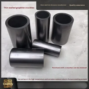 Creuset en graphite de haute pureté, fin et haut, pour la fusion et l'analyse des métaux précieux, résistant aux hautes températures et à la corrosion - Product Image 3