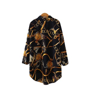 Camicetta di moda all'ingrosso in Chiffon Oversize Casual taglie forti camicetta da donna con <span class=keywords><strong>maniche</strong></span> a <span class=keywords><strong>tre</strong></span> <span class=keywords><strong>quarti</strong></span> magliette larghe taglie forti - Product Image 4