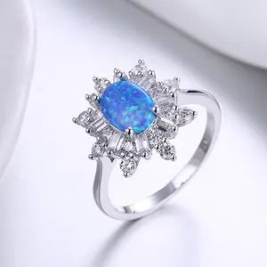 Groothandel Hoge Kwaliteit 925 Sterling Zilveren Fijne Sieraden Zirkonia Opaal Ring Voor Vrouwen Geschenken