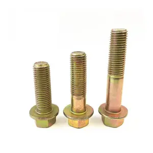 Hex Flange Bolt Half Thread DIN6921 Yellow Zinc ASME B18.2.1 Color Zinc Colour Zinc