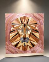 KISSWOOD Kerajinan Marquetry Jerami Buatan Tangan Desain Modern Pola Hewan Panel Dinding untuk Kamar Tidur Ruang Tamu Vila Hotel
