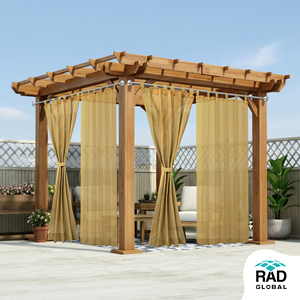 Cortina de Exterior Tipo Loop de 150 GSM en Color Beige Cam con Tonos Naturales Suaves para Privacidad en el Balcón, Filtrado de Luz y Ambiente Relajado al Aire Libre - Product Image 2