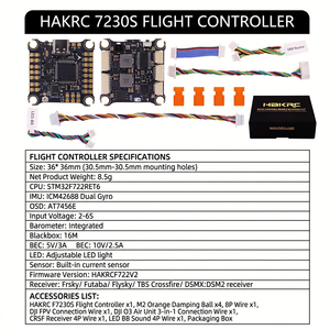 Hakrc F722 บอร์ดควบคุมการบินสำหรับแข่งขัน ไจโรสโคปคู่ ไวไฟในตัว รองรับ Elrs2.4 น้ำหนักเบา - Product Image 6