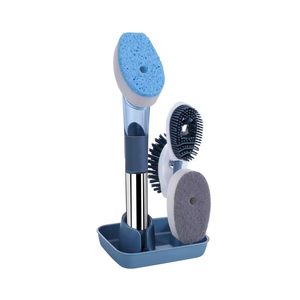 Cepillo de Limpieza Inteligente para Cocina con 3 Cabezales Reemplazables, Dispensador de Jabón, Esponja, Cerdas de PP y TPR, con Mango - Product Image 1