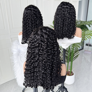 Peluca de Cabello Humano Rizado Birmano con Encaje Transparente, Color Negro Natural, Rizos Suaves y Abundantes, Línea de Cabello Pre-Desplumada, Densidad Completa - Product Image 2