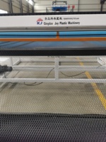 Machine de fabrication de géosynthétiques géonettes plates en maille rigide 2D 3D en HDPE PE entièrement automatique, neuve, avec extrudeurs plastiques à roulements