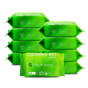 20 lingettes humides à l'<span class=keywords><strong>aloe</strong></span> vera, non parfumées, hypoallergéniques, douces pour le visage et les mains, mini-pack - Product Image 6