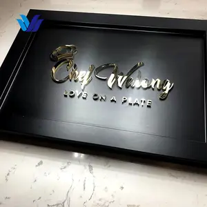 Hongsen Fabrikant Custom 3d Winkel Bord Reclame Metalen Plaque Teken Gepersonaliseerde Koperen Plaque