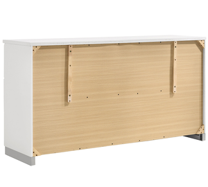 White High Gloss 4-piece Full Wood <b>Convertible</b> Luxury Modern Bedroom Set - Product Image 4