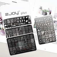 YULI KY-802 9.5X14.5cm Grande plaque de tamponnage pour nail art, motifs feuilles, fleurs, géométriques, pochoirs de graffitis pour impression de vernis