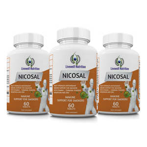 Complément Alimentaire Livewell Nutrition Nicosal 180 Comprimés Soutien Immunitaire Antioxydant pour Fumeurs - Product Image 1