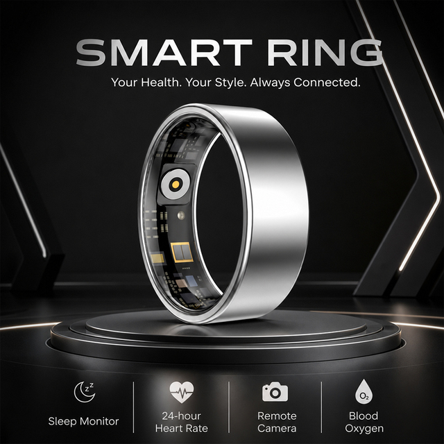 Top Lightweight Matte Stainless Steel Waterproof AI Health Smart Ring with Fitness Tracker & Sleep Tracker for Daily Use