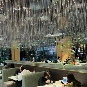 Потолочное украшение для отеля, лобби, ночного клуба, выставочный зал, изменение цвета, декоративные светодиодные волоконно-оптические нити - Product Image 1