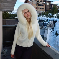 Cardigan ample à capuche et fermeture éclair pour femme, idéal pour l'hiver