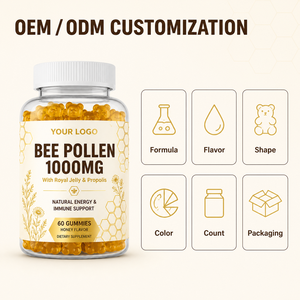 Gummies de pollen d'abeille en marque blanche OEM 1000mg avec gelée royale et <span class=keywords><strong>propolis</strong></span>, 60 unités - Product Image 2