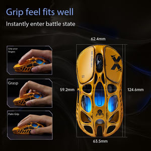 GravaStar Cocoon X PRO <span class=keywords><strong>souris</strong></span> domestique sans fil/filaire <span class=keywords><strong>Bluetooth</strong></span> <span class=keywords><strong>souris</strong></span> de jeu à trois modes récepteur 8k 49g alliage de magnésium jaune - Product Image 4