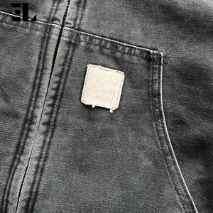 Veste <span class=keywords><strong>de</strong></span> travail LARSUR en toile <span class=keywords><strong>de</strong></span> <span class=keywords><strong>canard</strong></span> épaisse délavée et vieillie, doublée en sherpa, style Detroit, pour charpentier et ouvrier - Product Image 4