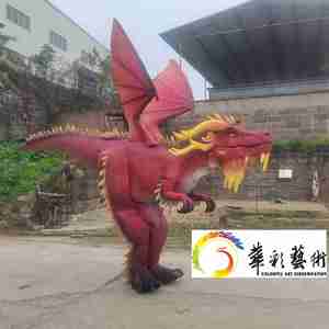 Costume de <span class=keywords><strong>dragon</strong></span> volant rouge <span class=keywords><strong>avec</strong></span> fonction de pulvérisation de fumée pour parc d'attractions - Product Image 5