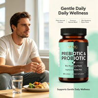 Gummies prébiotiques et probiotiques SYC BIO pour un mode de vie équilibré, 50 unités, saveur framboise bleue, prix usine en gros, marque privée OEM ODM