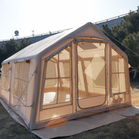 Tente gonflable portable extra-large quatre saisons imperméable avec cloison à deux pièces pour le camping familial en plein air