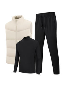 Ensemble trois pièces <span class=keywords><strong>de</strong></span> sport décontracté pour <span class=keywords><strong>homme</strong></span> Gilet respirant à séchage rapide Pantalon pour le printemps, l'automne, l'hiver Usage quotidien Logo coupe-vent - Product Image 4