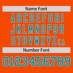 Camiseta de Softbol Personalizada con Rayas Naranja, Aqua y Blancas, Mangas Raglán, Dos Botones, Auténtica - Product Image 3