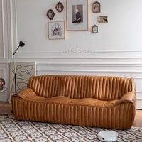 GEDO American Retro Vintage Style Schnitts ofa Leder Karamell Farbe Öl Wachs Schwamm gefüllt Wohnzimmer Modular Sofa Set