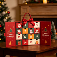 Boîte de calendrier de l'avent de Noël avec logo personnalisé, 24 tiroirs, pour parfums et bijoux de luxe, emballage cadeau pour les fêtes