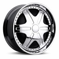 Nouvelles jantes en alliage d'aluminium chromées noires brillantes à 6 branches avec enjoliveur profond et capuchons de moyeu rotatifs pour voitures particulières de 16 à 20 pouces