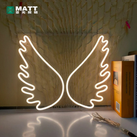 Dropshipping Enseigne néon LED personnalisée avec lettres LED et motif Ailes d'ange, Lumière néon flexible pour décoration murale