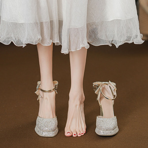 Zapatos de Tacón Alto para Mujer, Otoño 2026, Estilo Francés, Punta Cuadrada, Tacón Grueso, Elegantes, Cómodos, Antideslizantes, para Boda - Product Image 3