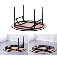 Table de banquet d'hôtel personnalisable, pliable, gain de place, 1,2 m, 1,5 m, 1,6 m, 1,8 m, 2 m, table ronde en PVC, table de mariage en bois massif
