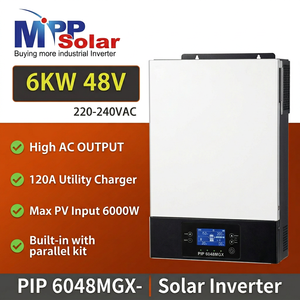 Chargeur solaire MPP Solar PIP 6048MGX 6000W 48V 230V 120A AC, entrée PV 500V, 9 unités en parallèle, onde sinusoïdale pure, efficacité 99% - Product Image 1