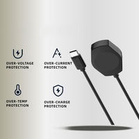 Câble de charge magnétique de remplacement portable noir de 3,3 pieds de type C pour montres intelligentes SUUNTO Race 2 / Vertical 2