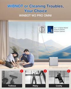 Robot de nettoyage de vitres portable ECOVACS WINBOT W2 PRO Omni pour hôtels et foyers, 3+ modes, moteur sans balais, fonctionnement sur batterie - Product Image 2