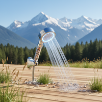 Robinet de douche mural moderne à LED changeant de couleur, écologique, à haute pression, économiseur d'eau, avec perles filtrantes et contrôle de la température
