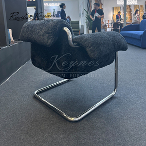Fauteuil moderne en acier inoxydable avec coussin pour salle à manger, restaurant, café, bistrot, hôtel, mobilier - Product Image 3