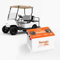 Stok US Casing logam 48V 100Ah LiFePO4 baterai Golf Cart baterai Lithium dengan tampilan Lcd pengisi daya