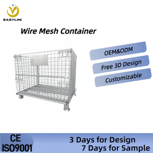 Contenedor de Almacenamiento Plegable y Apilable de Acero Personalizado para Supermercados Industriales Easylink, Jaula para Montacargas con Capacidad de 1200 kg, Recubrimiento en Polvo - Product Image 2