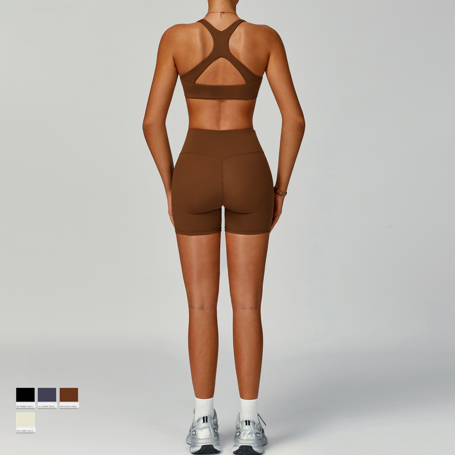 Wholesale Ladies Gym Sports Wear Girls Athletic Workout Suit OEM Custom Fitness Yoga Shorts Leggings Cross Back Bra Yoga Set