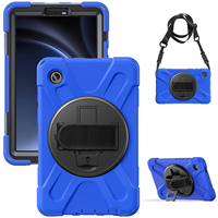 Vente flash - Étui de protection d'écran complet pour Galaxy Tab A9 8,7 pouces avec bandoulière et protection intégrée à 360° ° Support rotatif