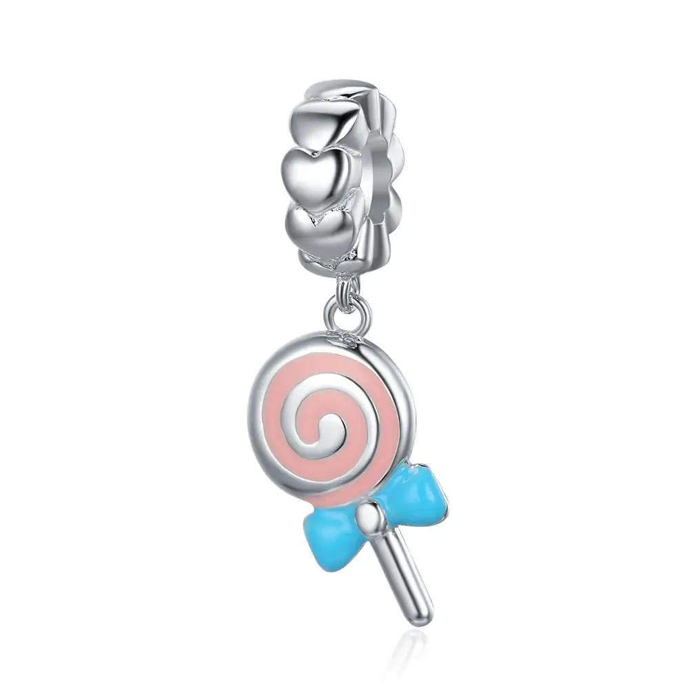 Sweet Lollipop candy Sweetie Pendant Charms 925 silber