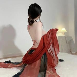 Lencería Cuckold ODM, Nueva Colección Dunhuang Feitian, Conjunto Hanfu Sexy con Estampado, Banda Transparente para el Vientre, Control Ligero, Ropa Íntima Exótica - Product Image 3