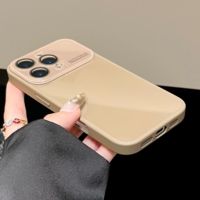 Coque de téléphone antichoc avec grande fenêtre en verre cristal pour iPhone 16 15 14 13 12 11 Pro Max, couleur bonbon, protection intégrale
