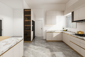 Mobili da Cucina Moderni in <span class=keywords><strong>Vendita</strong></span>, Finitura Opaca Bianca Antigraffio, Armadietti su Misura per Progetti e Abitazioni - Product Image 4