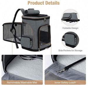 Free Sample Cat Backpack Expandable Pet <b>Carrier</b> Backpack for Small Cats and <b>Dogs</b> Foldable Pet <b>Carrier</b> Backpack <b>Bag</b> - Product Image 5