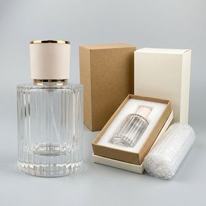 Vente en gros de flacons de <span class=keywords><strong>parfum</strong></span> en verre côtelé cylindriques de 30/50/100 ml <span class=keywords><strong>avec</strong></span> bouchon à col doré - <span class=keywords><strong>Flacon</strong></span> de <span class=keywords><strong>parfum</strong></span> <span class=keywords><strong>vide</strong></span> rechargeable - Product Image 6