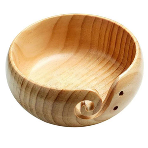 Eco-friendly Wooden Yarn Storage Bowl Handmade Sewing Supplies Wool wooden bowl