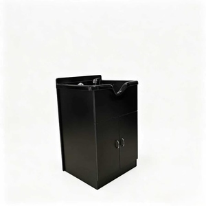 Lit de lavage de cheveux professionnel avec bac en céramique, réservoir d'eau, design moderne, structure en bois, mobilier commercial multifonctionnel - Product Image 6